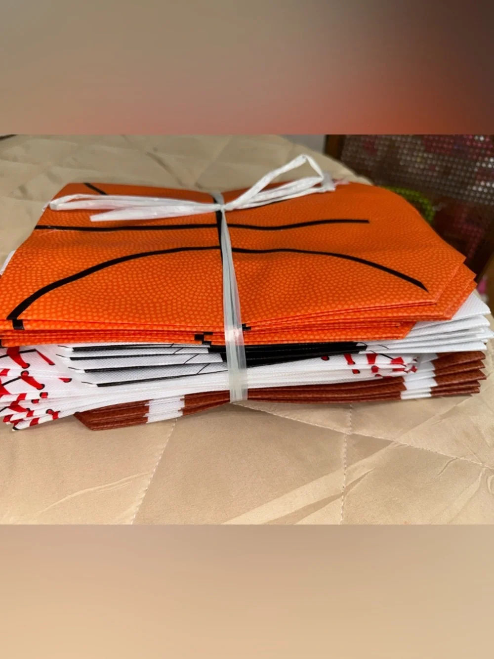 24 Pcs Sports Party Favor Bags Birthday Football Baseball Basketball Goodie Bags